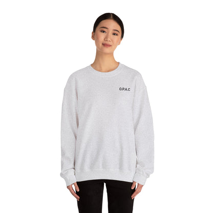 Cozy Comfort Classic Minimalistic O.P.A.C. (black-lettered) Prisoner's Advocacy Crewneck Sweatshirt | Unisex, Casual Wear, Gift for Him, Her, Stay-at-Home Style, Everyday Fashion - O.P.A.C.