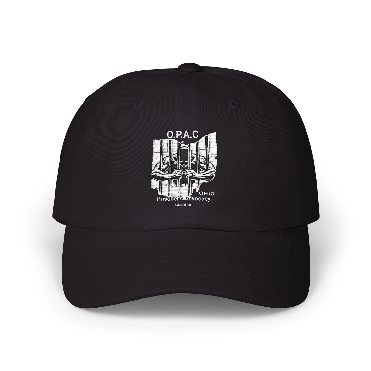 White Embroidered Patch Logo Dad Cap