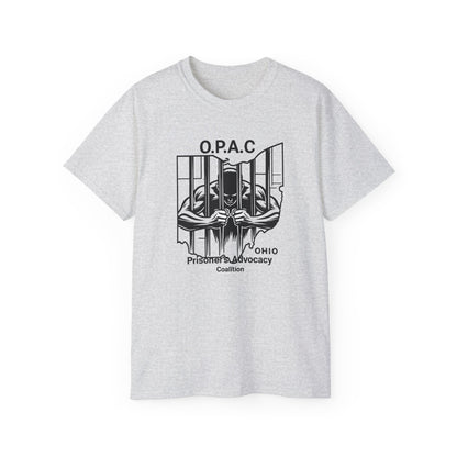 Black O.P.A.C. Advocacy Tee, Unisex Cotton T-Shirt for Supporters, Prison Advocacy, Social Justice, Awareness Shirt, Gift for Activists