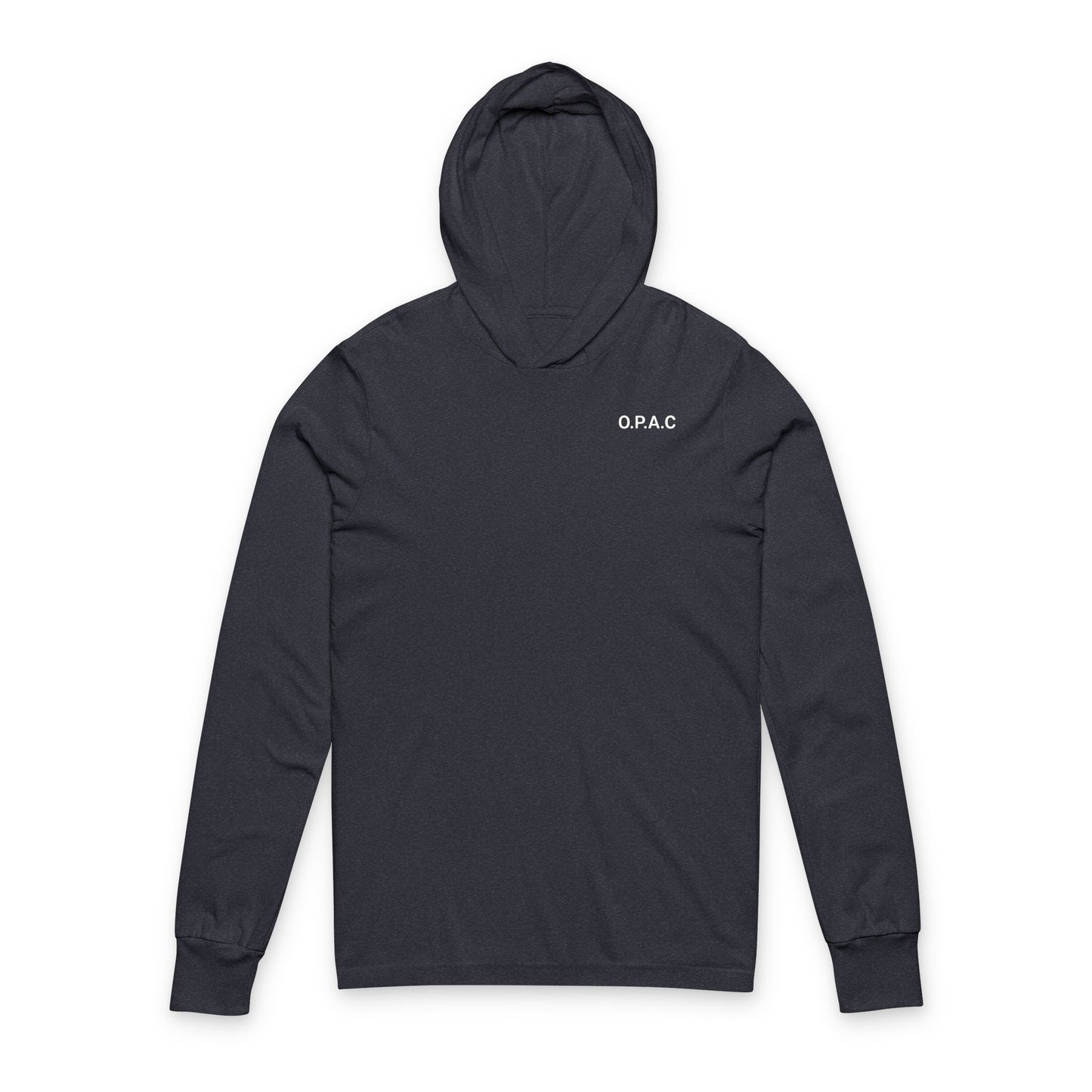 White-Lettered Text Hooded Long Sleeve Tee, Prisoner Rights Awareness