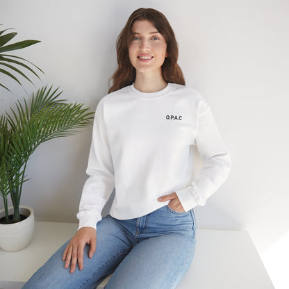 Cozy Comfort Classic Minimalistic O.P.A.C. (black-lettered) Prisoner's Advocacy Crewneck Sweatshirt | Unisex, Casual Wear, Gift for Him, Her, Stay-at-Home Style, Everyday Fashion - O.P.A.C.