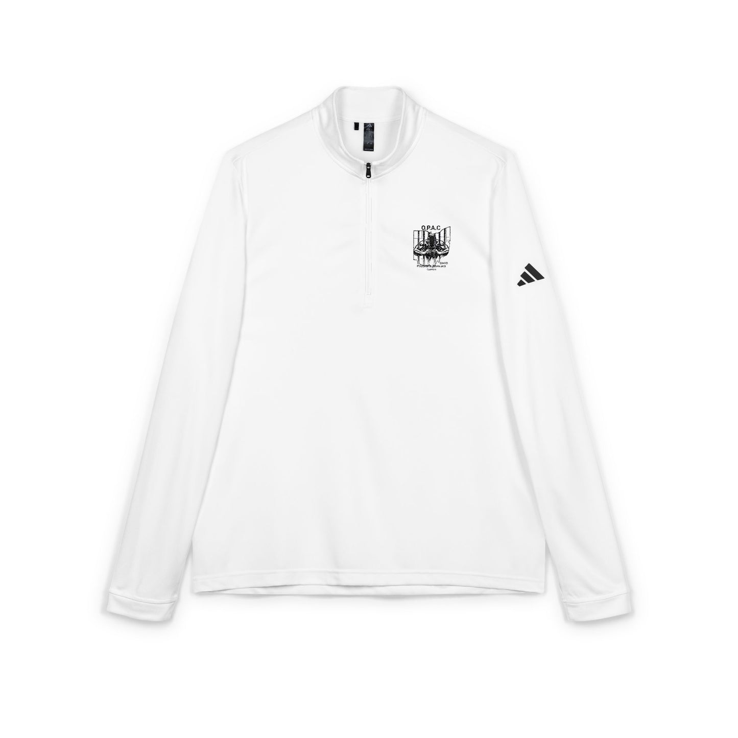 O.P.A.C. Prisoner's Advocacy Coalition Logo Design Embroidered Adidas Quarter-Zip Pullover
