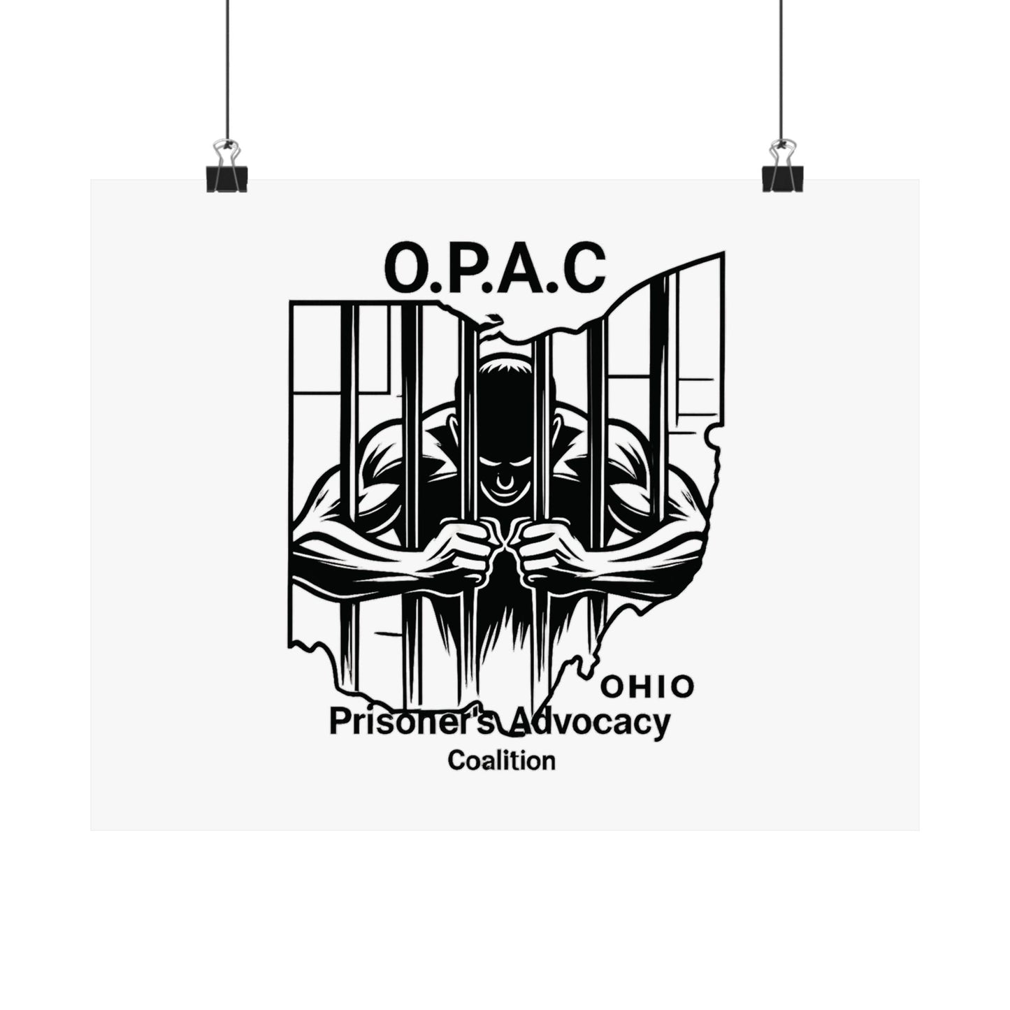 O.P.A.C. Prisoner Advocacy Art Print, Satin Poster for Social Justice, Unique Wall Décor, Support Prison Reform, Thought-Provoking Decor