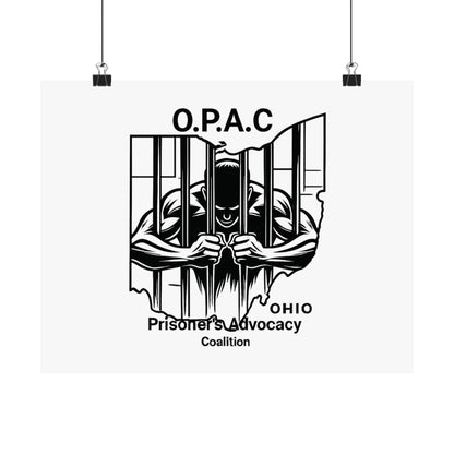 O.P.A.C. Prisoner Advocacy Art Print, Satin Poster for Social Justice, Unique Wall Décor, Support Prison Reform, Thought-Provoking Decor