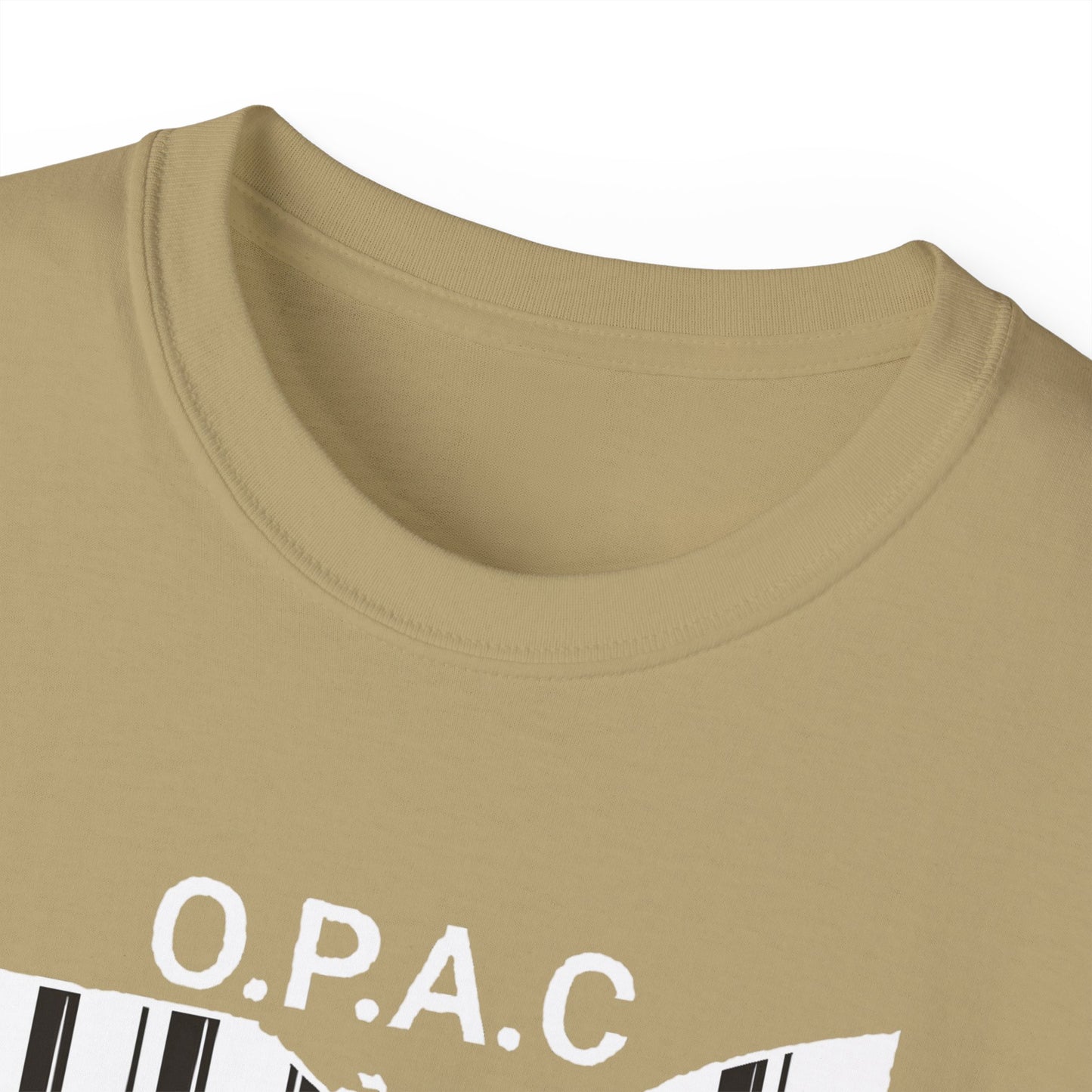 White O.P.A.C. Logo Advocacy Tee, Unisex Cotton T-Shirt for Supporters, Prison Advocacy, Social Justice, Awareness Shirt, Gift for Activists