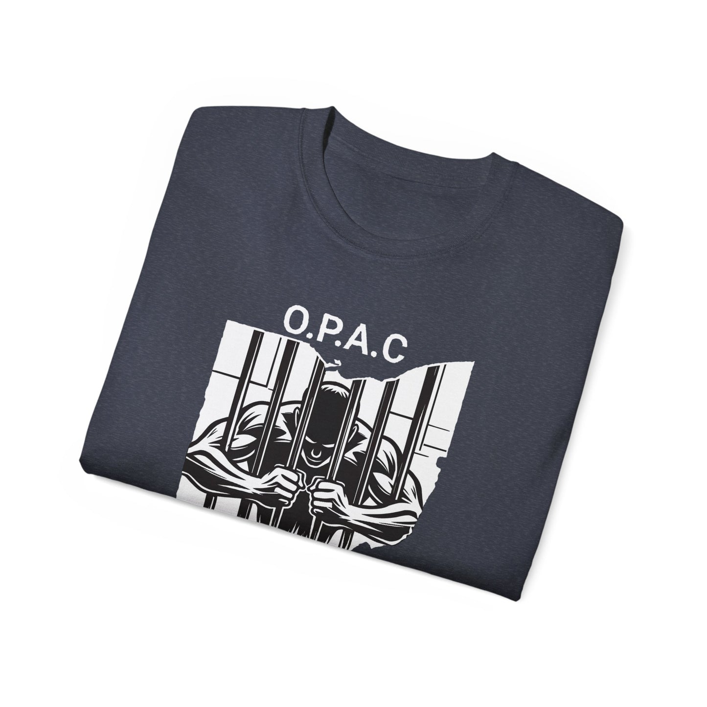 White O.P.A.C. Logo Advocacy Tee, Unisex Cotton T-Shirt for Supporters, Prison Advocacy, Social Justice, Awareness Shirt, Gift for Activists