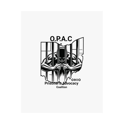 O.P.A.C. Prisoner Advocacy Art Print, Satin Poster for Social Justice, Unique Wall Décor, Support Prison Reform, Thought-Provoking Decor