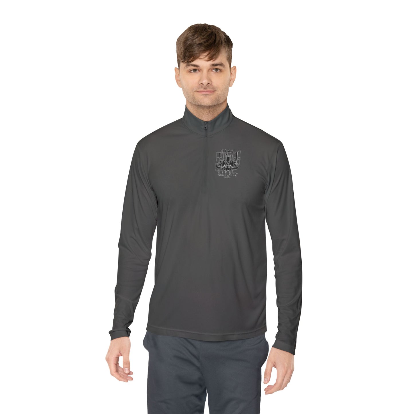 Black O.P.A.C. Double-sided Logo (Black-lettered text on back) Unisex Quarter-Zip Pullover with Stylish Graphic Design, Cozy Layer for Men and Women, Perfect for Casual Outings, Outdoor Adventures, [...]