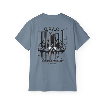 Double-sided Unisex Black-Lettered Text Big Back Graphic Advocacy Tee - Support Prisoners' Rights, Social Justice Apparel, Protest Wear, Activism T-Shirt