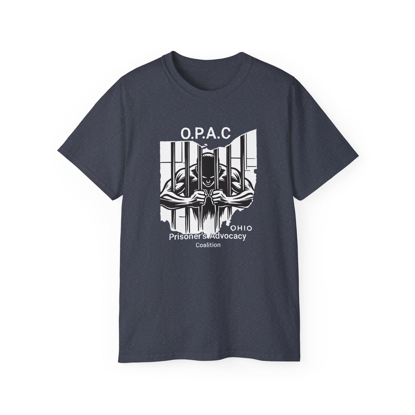 White O.P.A.C. Logo Advocacy Tee, Unisex Cotton T-Shirt for Supporters, Prison Advocacy, Social Justice, Awareness Shirt, Gift for Activists