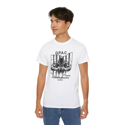 Black O.P.A.C. Advocacy Tee, Unisex Cotton T-Shirt for Supporters, Prison Advocacy, Social Justice, Awareness Shirt, Gift for Activists