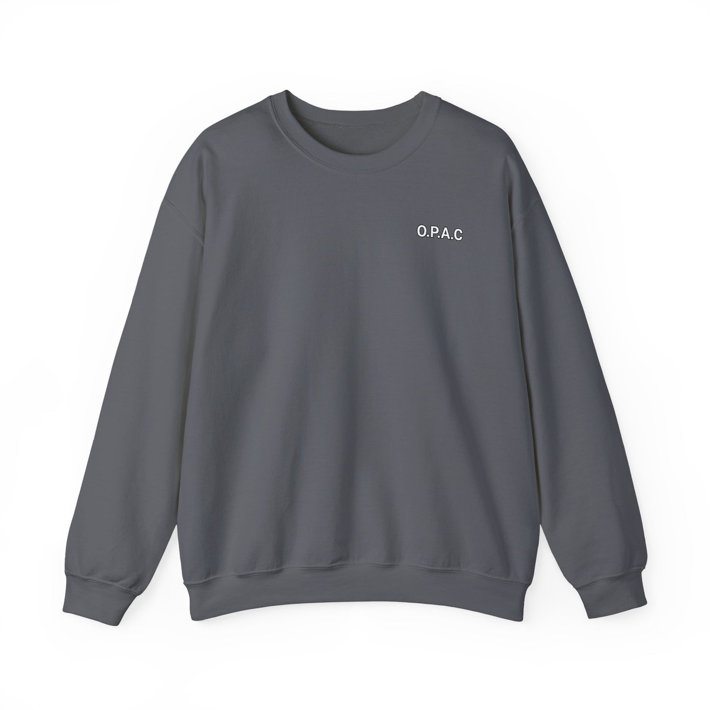 Cozy Comfort Classic Minimalistic (white-lettered) O.P.A.C. Prisoner's Advocacy Crewneck Sweatshirt | Unisex, Casual Wear, Gift for Him, Her, Stay-at-Home Style, Everyday Fashion - O.P.A.C.
