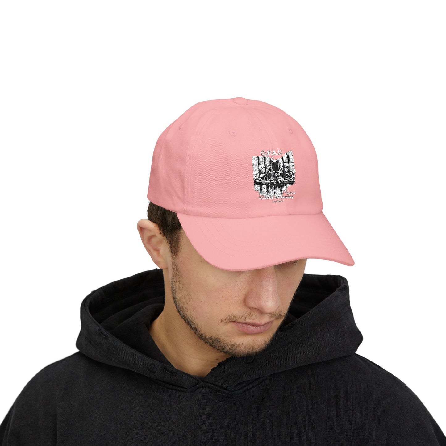 White Embroidered Patch Logo Dad Cap