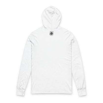 O.P.A.C. Black-Lettered Text Advocacy Graphic Hooded Long Sleeve Tee, Prisoner Rights Awareness, Unisex