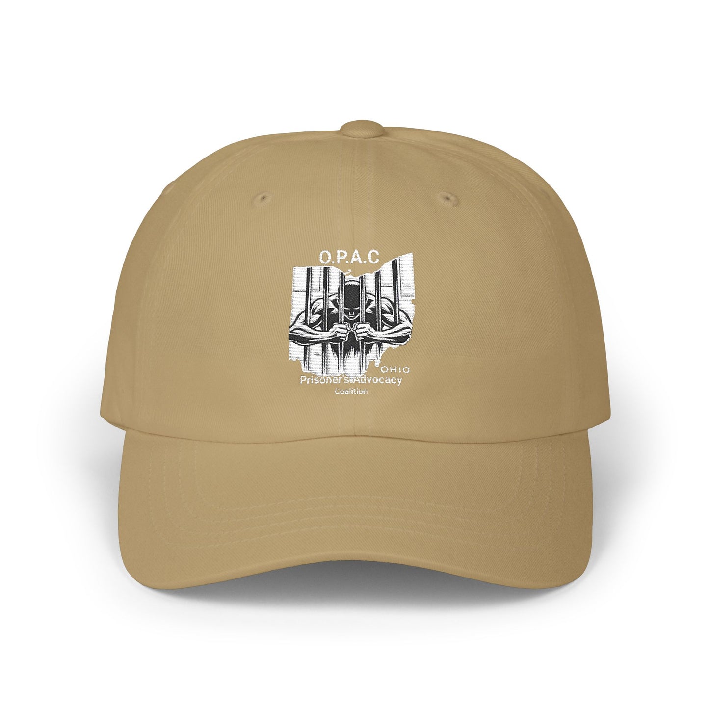 White Embroidered Patch Logo Dad Cap