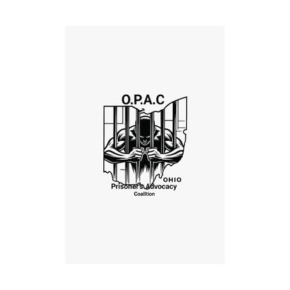 O.P.A.C. Prisoner Advocacy Art Print, Satin Poster for Social Justice, Unique Wall Décor, Support Prison Reform, Thought-Provoking Decor