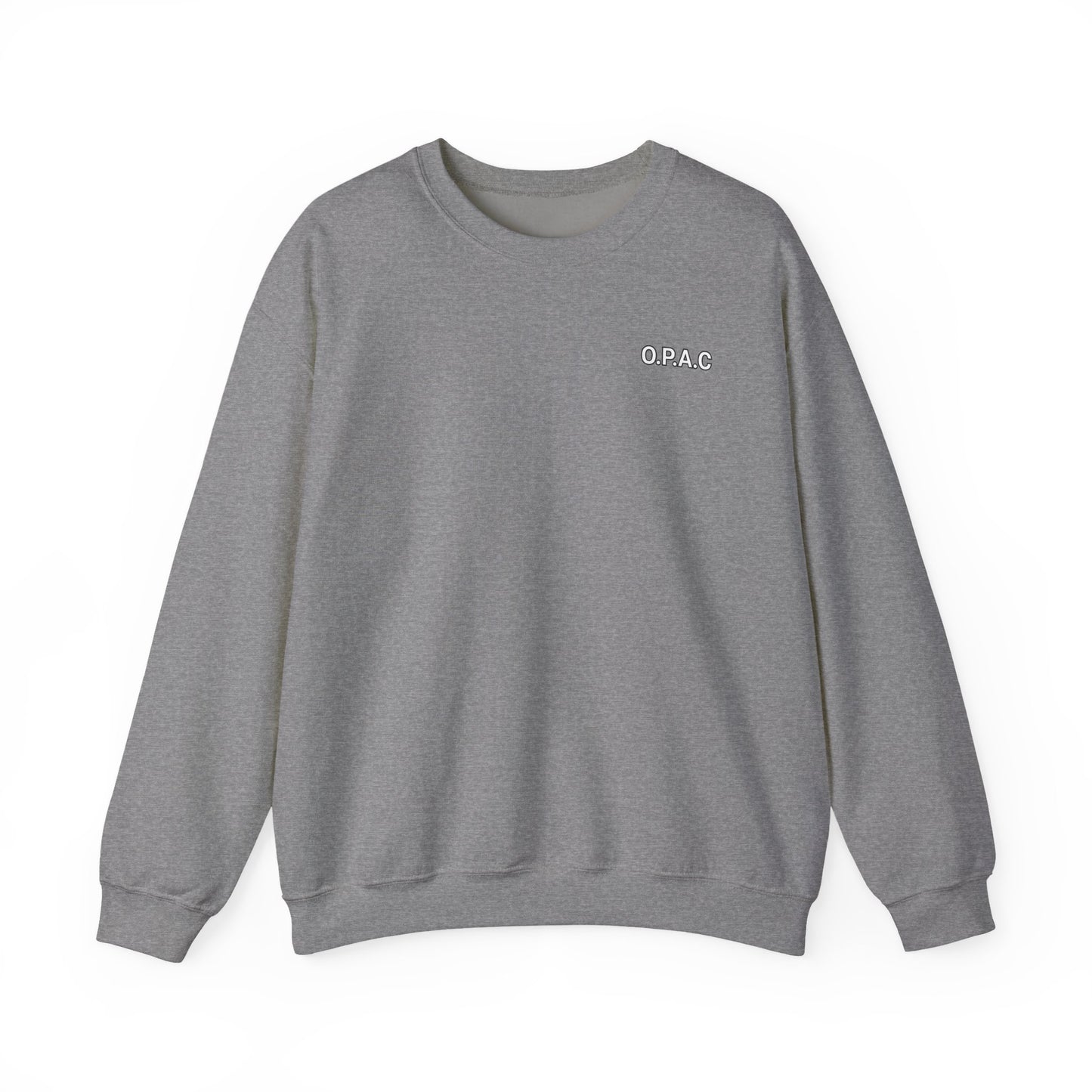 Cozy Comfort Classic Minimalistic (white-lettered) O.P.A.C. Prisoner's Advocacy Crewneck Sweatshirt | Unisex, Casual Wear, Gift for Him, Her, Stay-at-Home Style, Everyday Fashion - O.P.A.C.