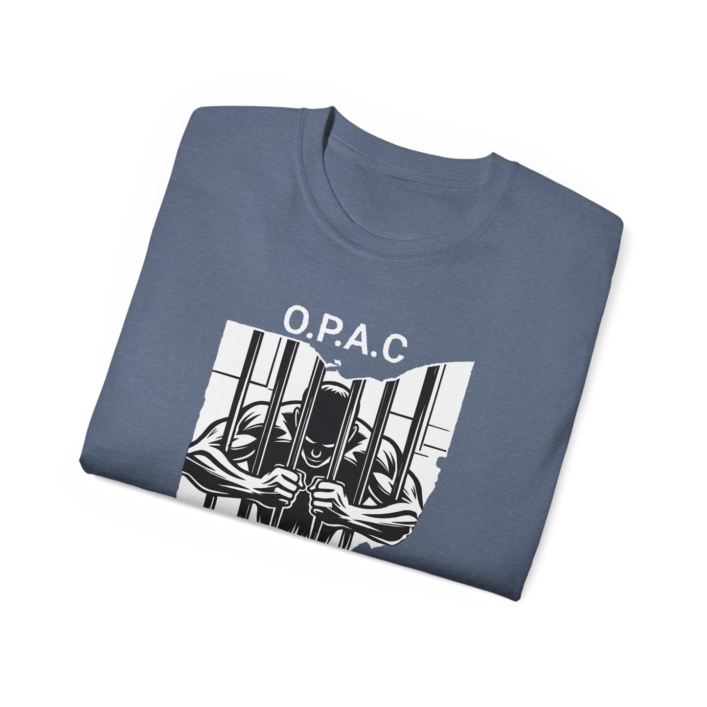 White O.P.A.C. Logo Advocacy Tee, Unisex Cotton T-Shirt for Supporters, Prison Advocacy, Social Justice, Awareness Shirt, Gift for Activists