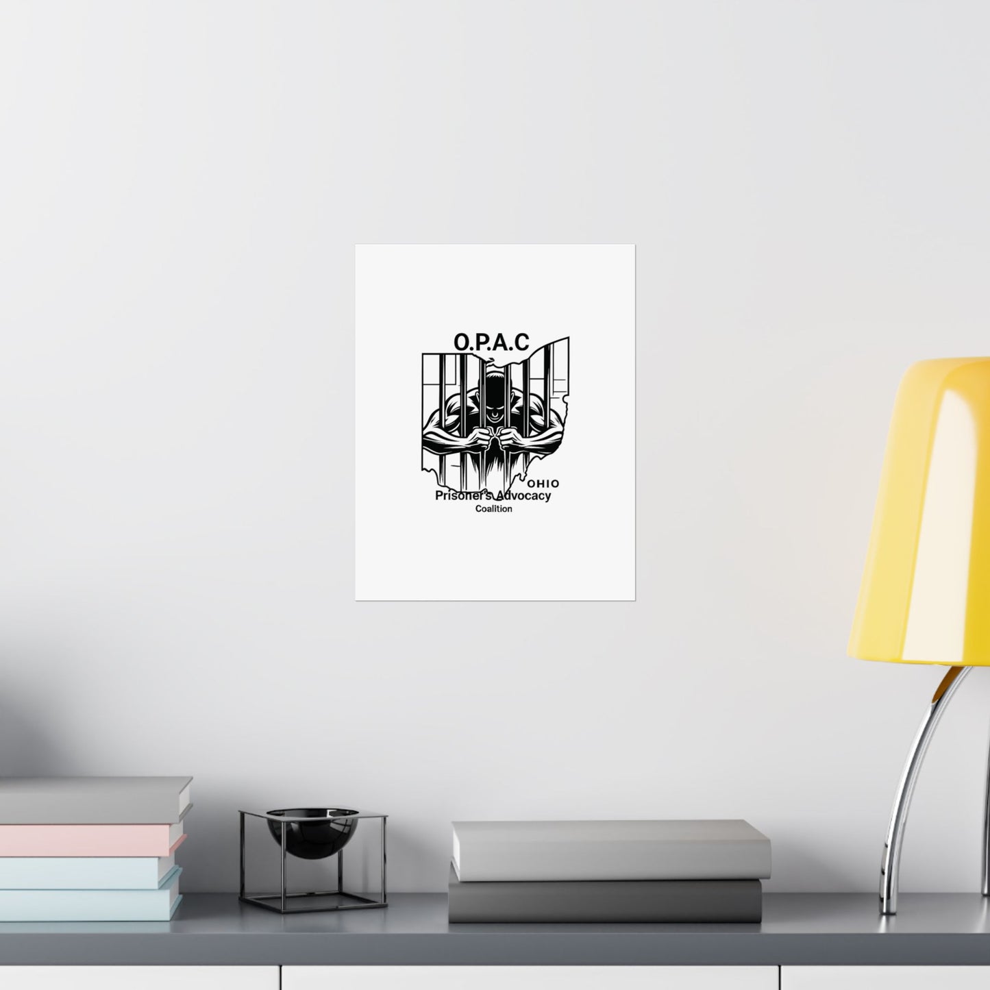 O.P.A.C. Prisoner Advocacy Art Print, Satin Poster for Social Justice, Unique Wall Décor, Support Prison Reform, Thought-Provoking Decor