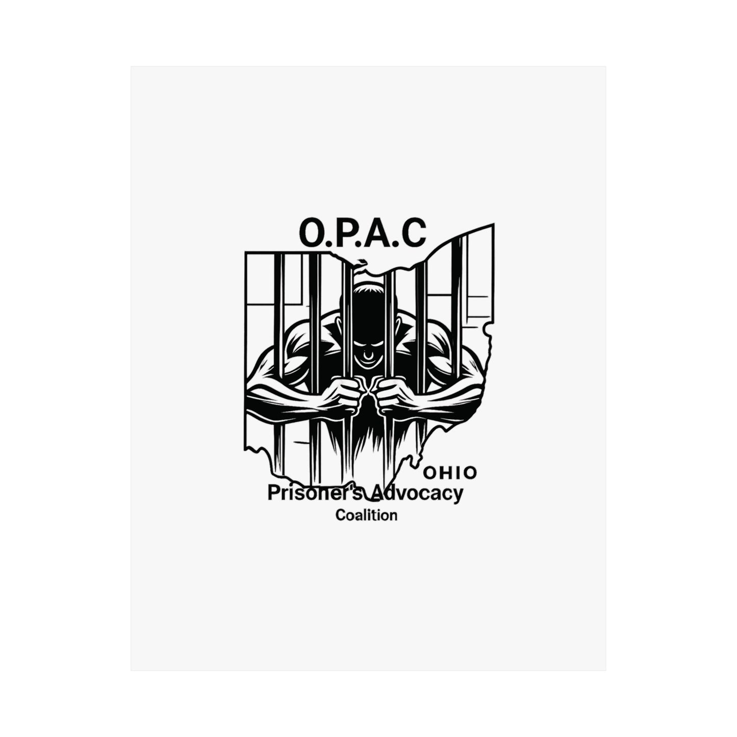 O.P.A.C. Prisoner Advocacy Art Print, Satin Poster for Social Justice, Unique Wall Décor, Support Prison Reform, Thought-Provoking Decor