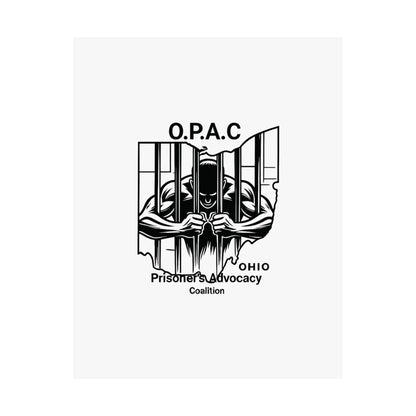 O.P.A.C. Prisoner Advocacy Art Print, Satin Poster for Social Justice, Unique Wall Décor, Support Prison Reform, Thought-Provoking Decor