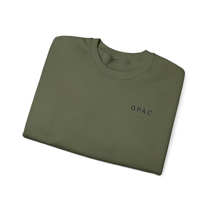 Cozy Comfort Classic Minimalistic O.P.A.C. (black-lettered) Prisoner's Advocacy Crewneck Sweatshirt | Unisex, Casual Wear, Gift for Him, Her, Stay-at-Home Style, Everyday Fashion - O.P.A.C.