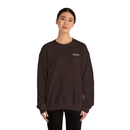 Cozy Comfort Classic Minimalistic (white-lettered) O.P.A.C. Prisoner's Advocacy Crewneck Sweatshirt | Unisex, Casual Wear, Gift for Him, Her, Stay-at-Home Style, Everyday Fashion - O.P.A.C.