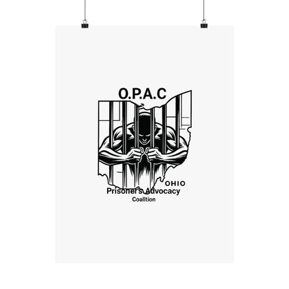 O.P.A.C. Prisoner Advocacy Art Print, Satin Poster for Social Justice, Unique Wall Décor, Support Prison Reform, Thought-Provoking Decor