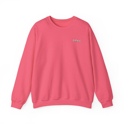 Cozy Comfort Classic Minimalistic (white-lettered) O.P.A.C. Prisoner's Advocacy Crewneck Sweatshirt | Unisex, Casual Wear, Gift for Him, Her, Stay-at-Home Style, Everyday Fashion - O.P.A.C.