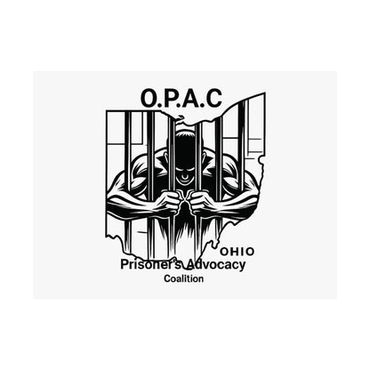 O.P.A.C. Prisoner Advocacy Art Print, Satin Poster for Social Justice, Unique Wall Décor, Support Prison Reform, Thought-Provoking Decor