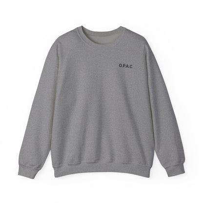 Cozy Comfort Classic Minimalistic O.P.A.C. (black-lettered) Prisoner's Advocacy Crewneck Sweatshirt | Unisex, Casual Wear, Gift for Him, Her, Stay-at-Home Style, Everyday Fashion - O.P.A.C.