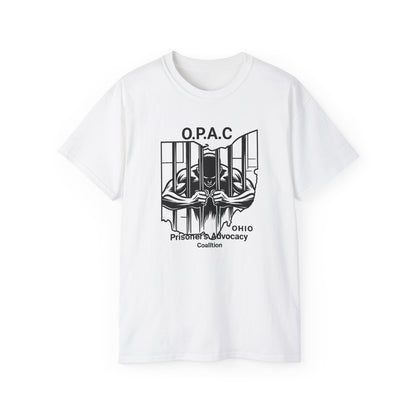 Black O.P.A.C. Advocacy Tee, Unisex Cotton T-Shirt for Supporters, Prison Advocacy, Social Justice, Awareness Shirt, Gift for Activists
