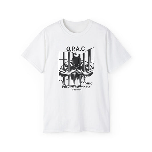 Black O.P.A.C. Advocacy Tee, Unisex Cotton T-Shirt for Supporters, Prison Advocacy, Social Justice, Awareness Shirt, Gift for Activists