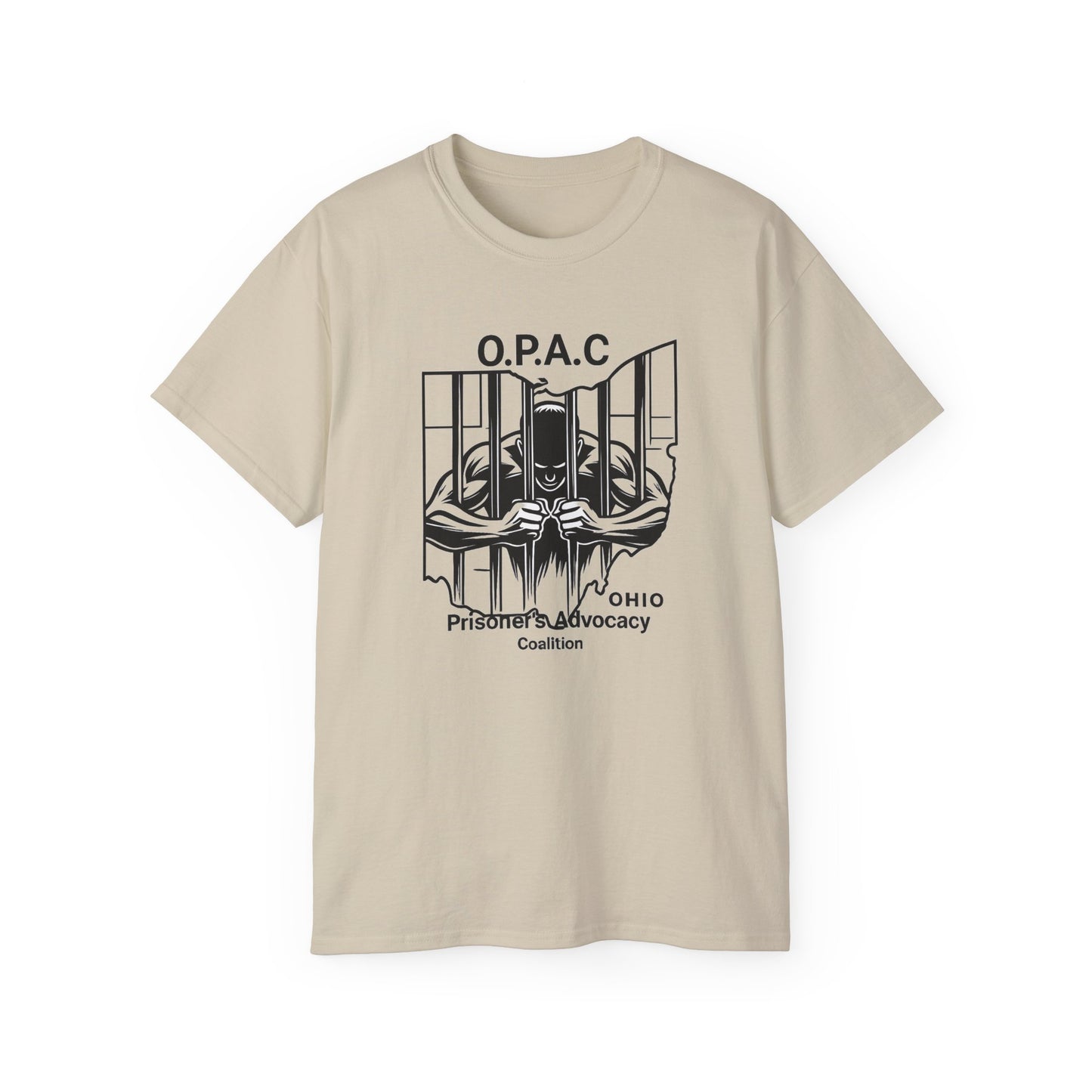 Black O.P.A.C. Advocacy Tee, Unisex Cotton T-Shirt for Supporters, Prison Advocacy, Social Justice, Awareness Shirt, Gift for Activists