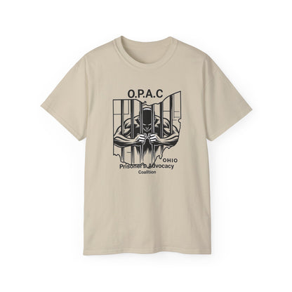 Black O.P.A.C. Advocacy Tee, Unisex Cotton T-Shirt for Supporters, Prison Advocacy, Social Justice, Awareness Shirt, Gift for Activists