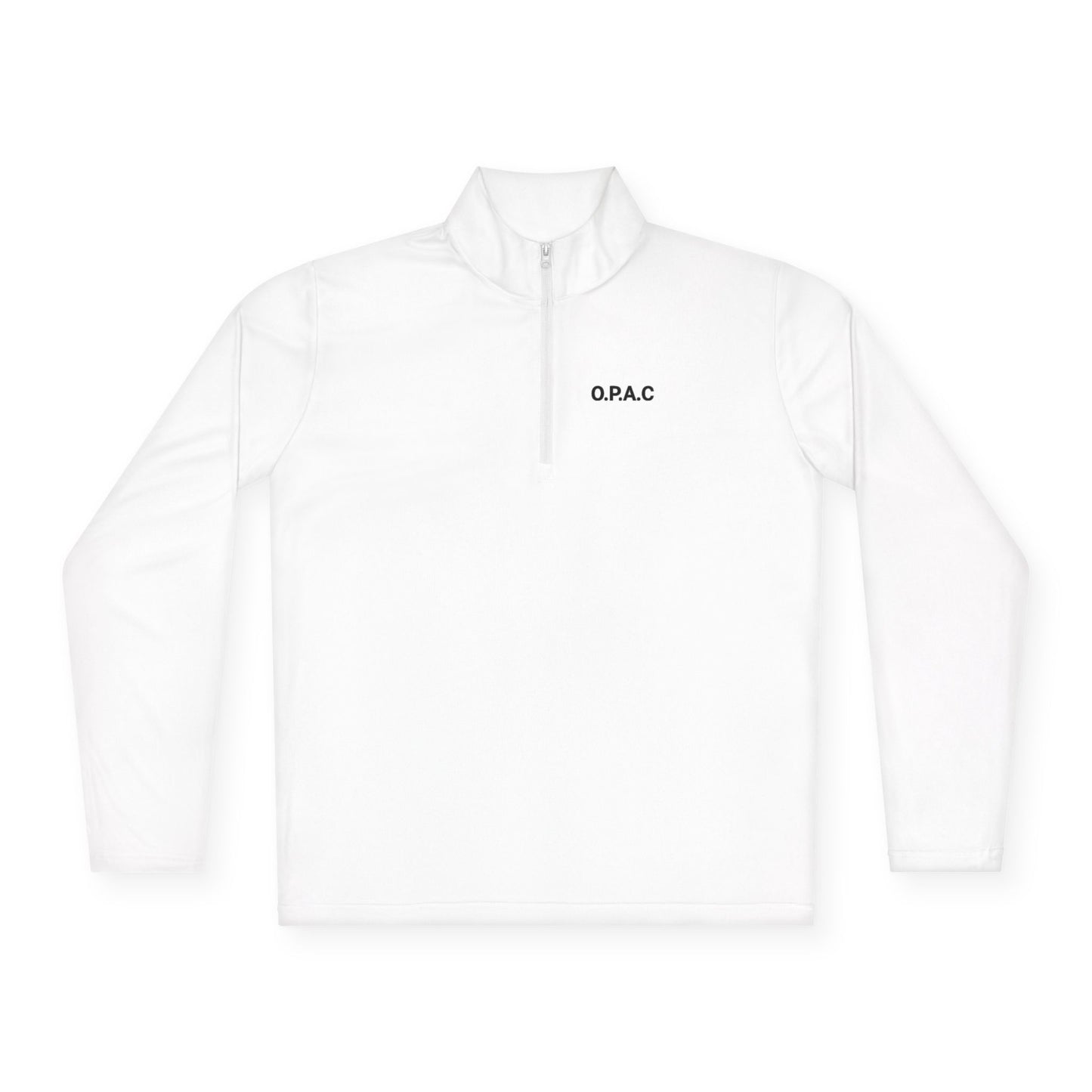 Unisex Quarter-Zip Pullover - Ladies O P A C Double-sided Black-lettered Text Logo Stylish Graphic Design