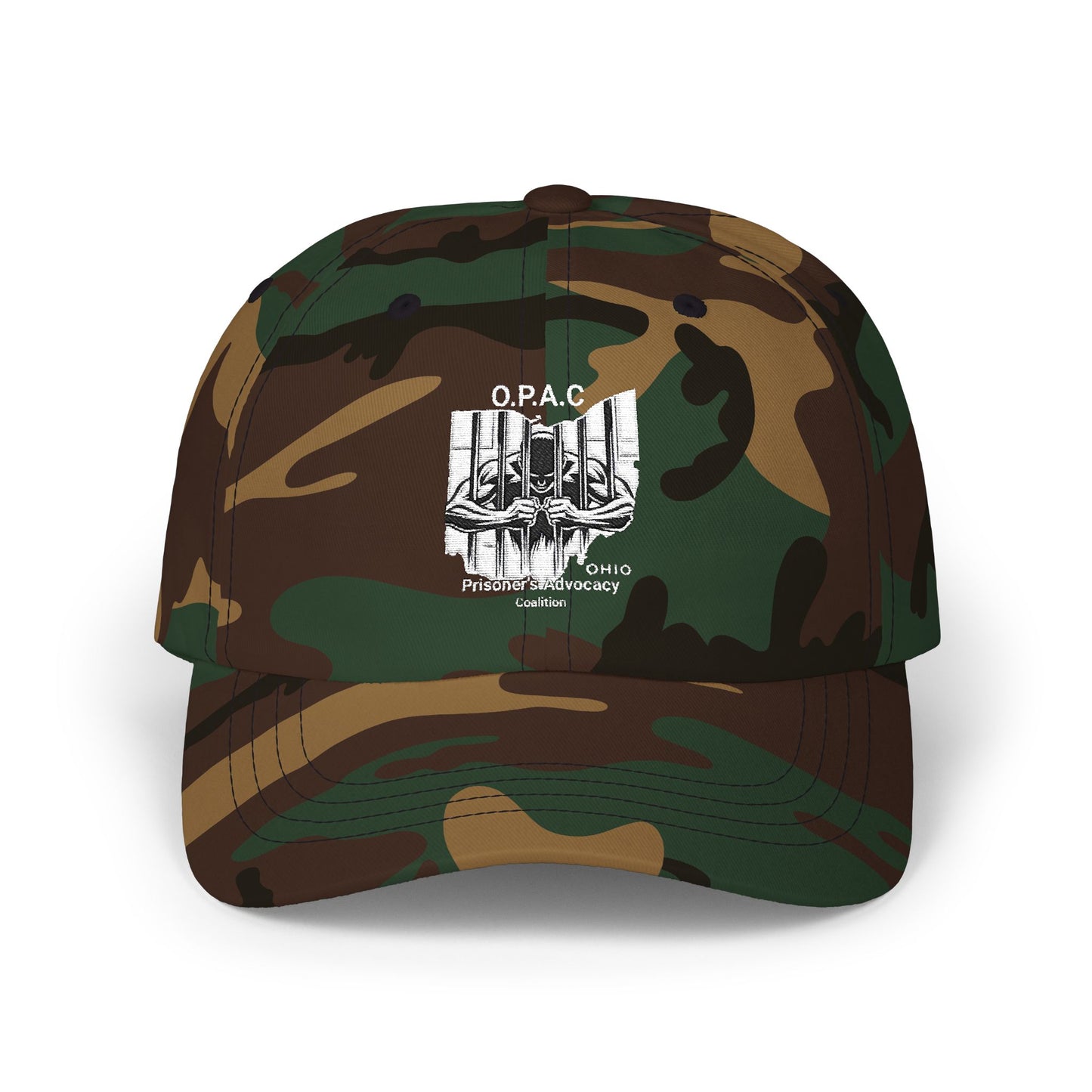 White Embroidered Patch Logo Dad Cap