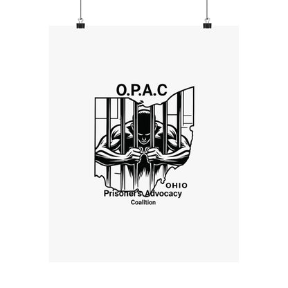 O.P.A.C. Prisoner Advocacy Art Print, Satin Poster for Social Justice, Unique Wall Décor, Support Prison Reform, Thought-Provoking Decor