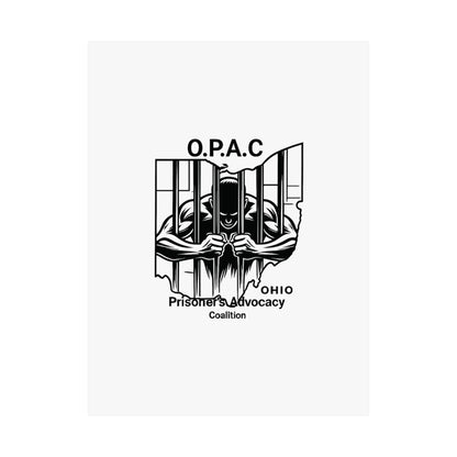O.P.A.C. Prisoner Advocacy Art Print, Satin Poster for Social Justice, Unique Wall Décor, Support Prison Reform, Thought-Provoking Decor