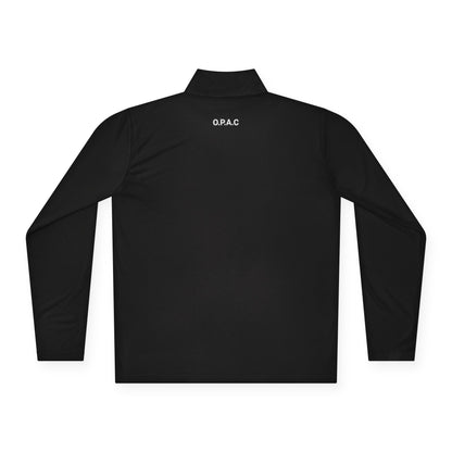 White O.P.A.C. Double-sided Logo (White-lettered text on back) Unisex Quarter-Zip Pullover with Stylish Graphic Design, Cozy Layer for Men and Women, Perfect for Casual Outings, Outdoor Adventures, [...]