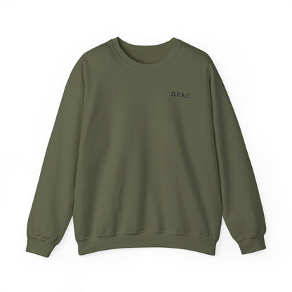 Cozy Comfort Classic Minimalistic O.P.A.C. (black-lettered) Prisoner's Advocacy Crewneck Sweatshirt | Unisex, Casual Wear, Gift for Him, Her, Stay-at-Home Style, Everyday Fashion - O.P.A.C.