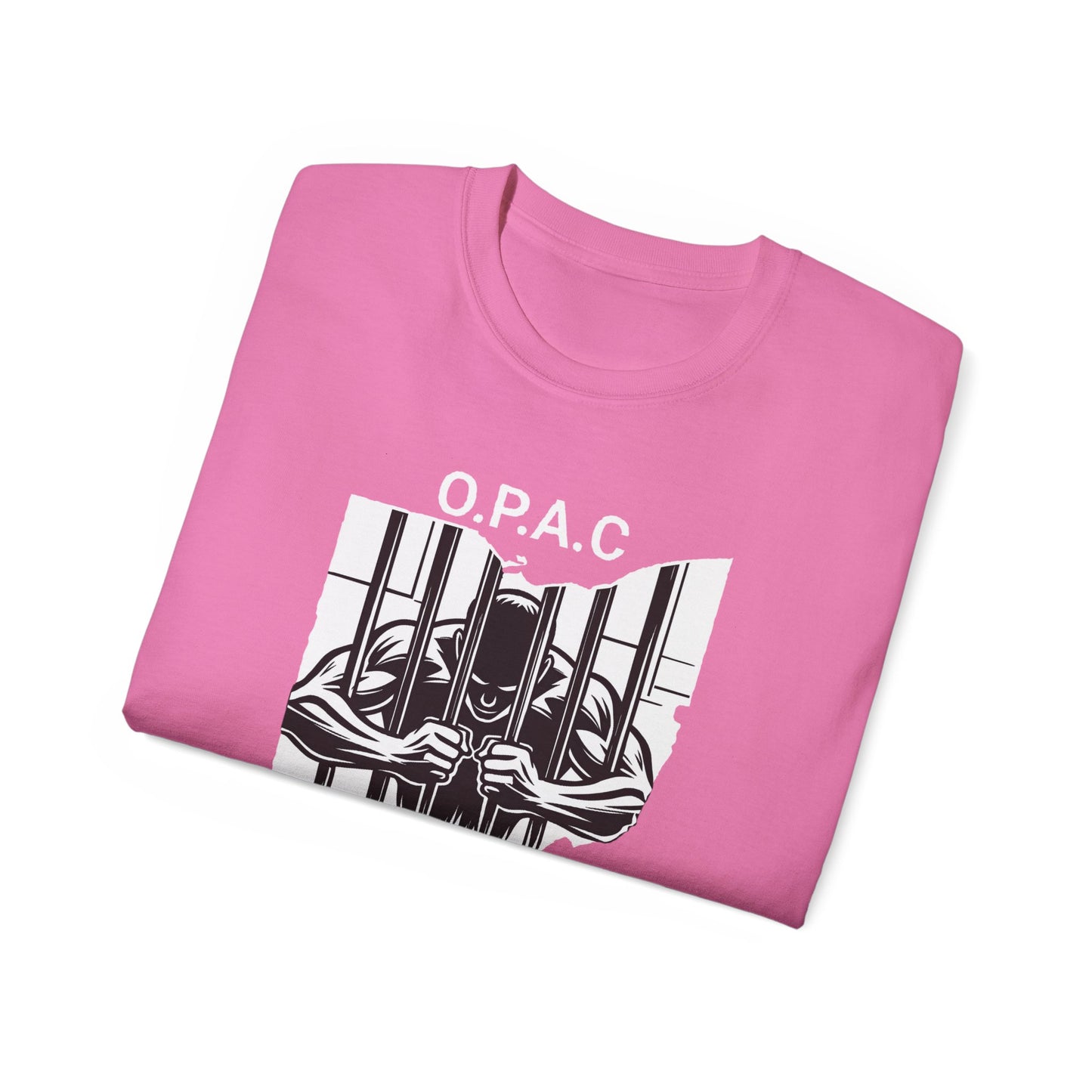 White O.P.A.C. Logo Advocacy Tee, Unisex Cotton T-Shirt for Supporters, Prison Advocacy, Social Justice, Awareness Shirt, Gift for Activists