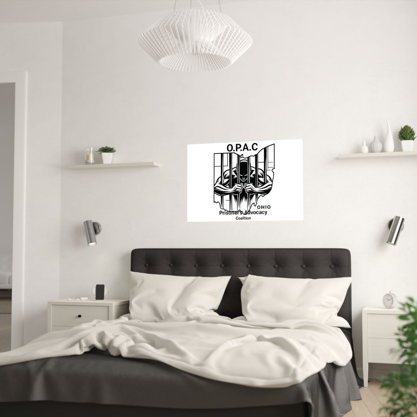 O.P.A.C. Prisoner Advocacy Art Print, Satin Poster for Social Justice, Unique Wall Décor, Support Prison Reform, Thought-Provoking Decor