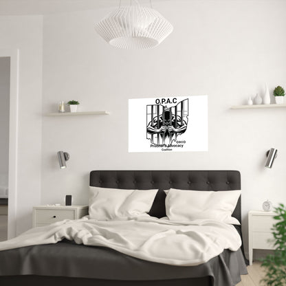 O.P.A.C. Prisoner Advocacy Art Print, Satin Poster for Social Justice, Unique Wall Décor, Support Prison Reform, Thought-Provoking Decor