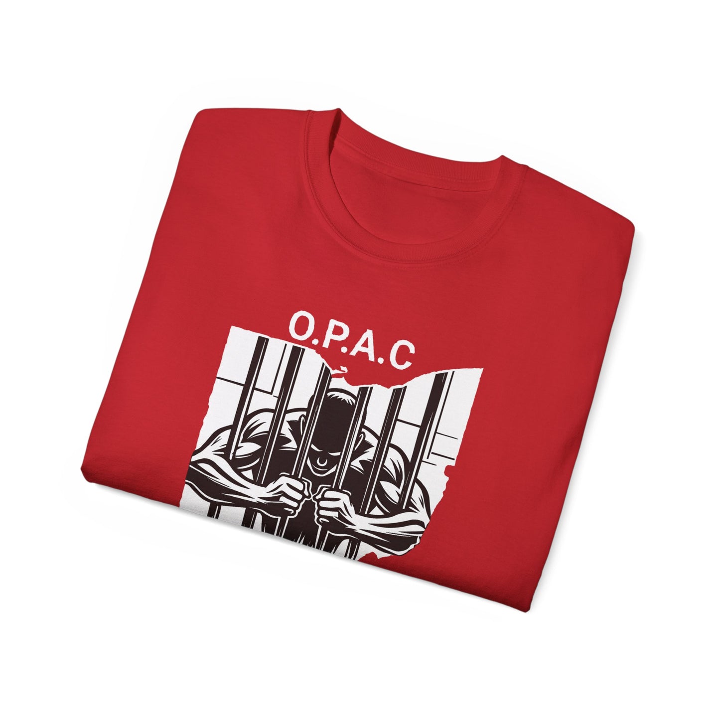White O.P.A.C. Logo Advocacy Tee, Unisex Cotton T-Shirt for Supporters, Prison Advocacy, Social Justice, Awareness Shirt, Gift for Activists