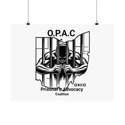 O.P.A.C. Prisoner Advocacy Art Print, Satin Poster for Social Justice, Unique Wall Décor, Support Prison Reform, Thought-Provoking Decor