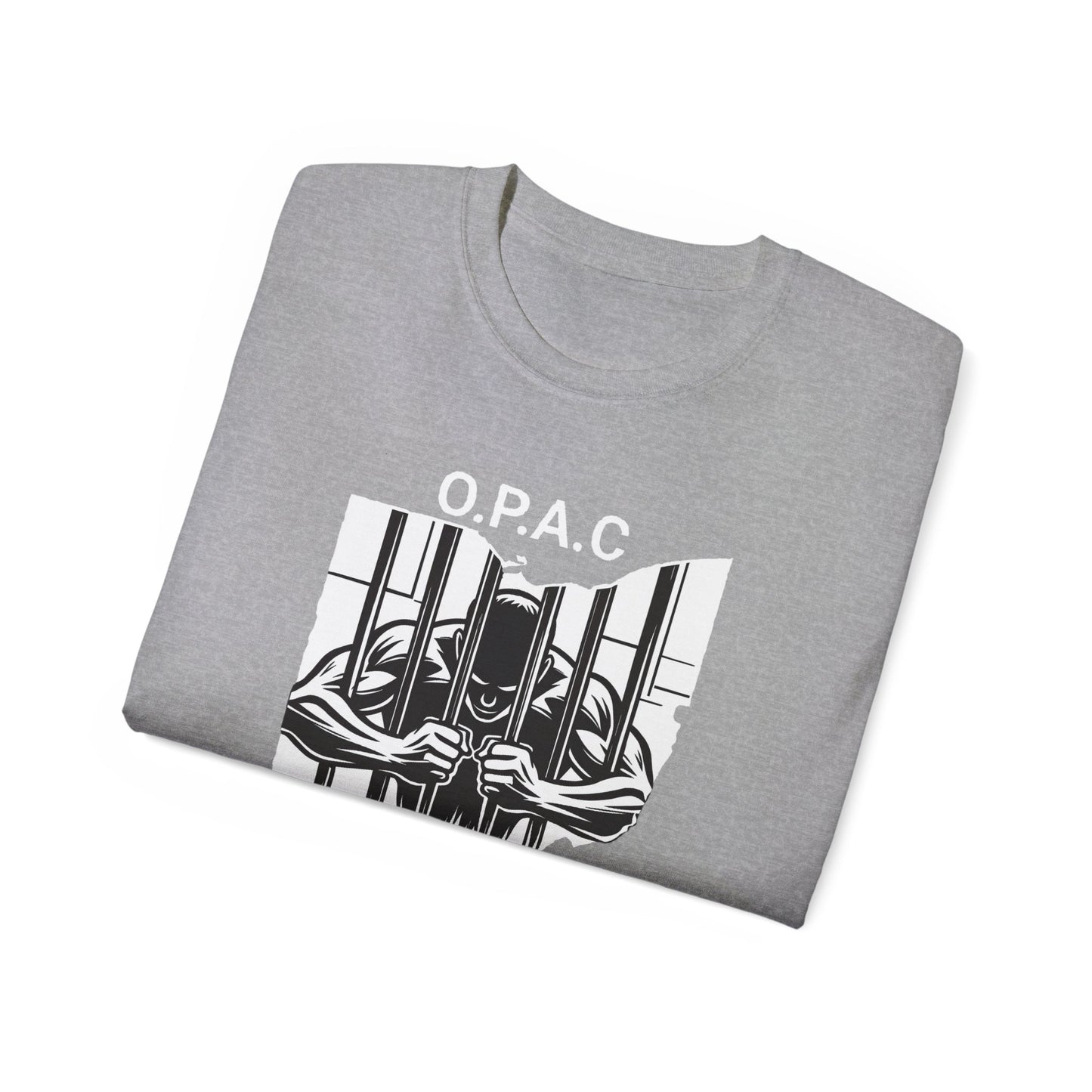 White O.P.A.C. Logo Advocacy Tee, Unisex Cotton T-Shirt for Supporters, Prison Advocacy, Social Justice, Awareness Shirt, Gift for Activists