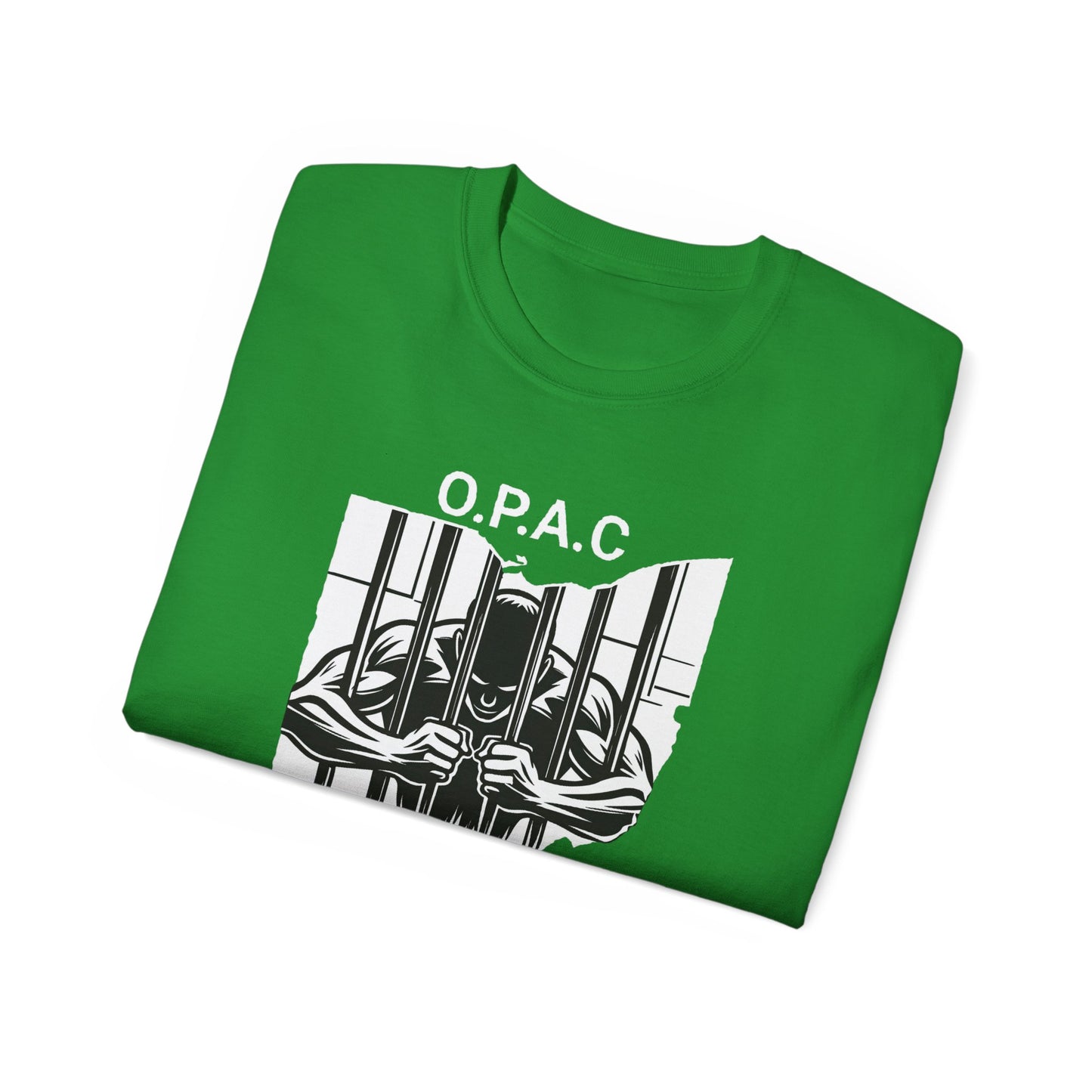 White O.P.A.C. Logo Advocacy Tee, Unisex Cotton T-Shirt for Supporters, Prison Advocacy, Social Justice, Awareness Shirt, Gift for Activists
