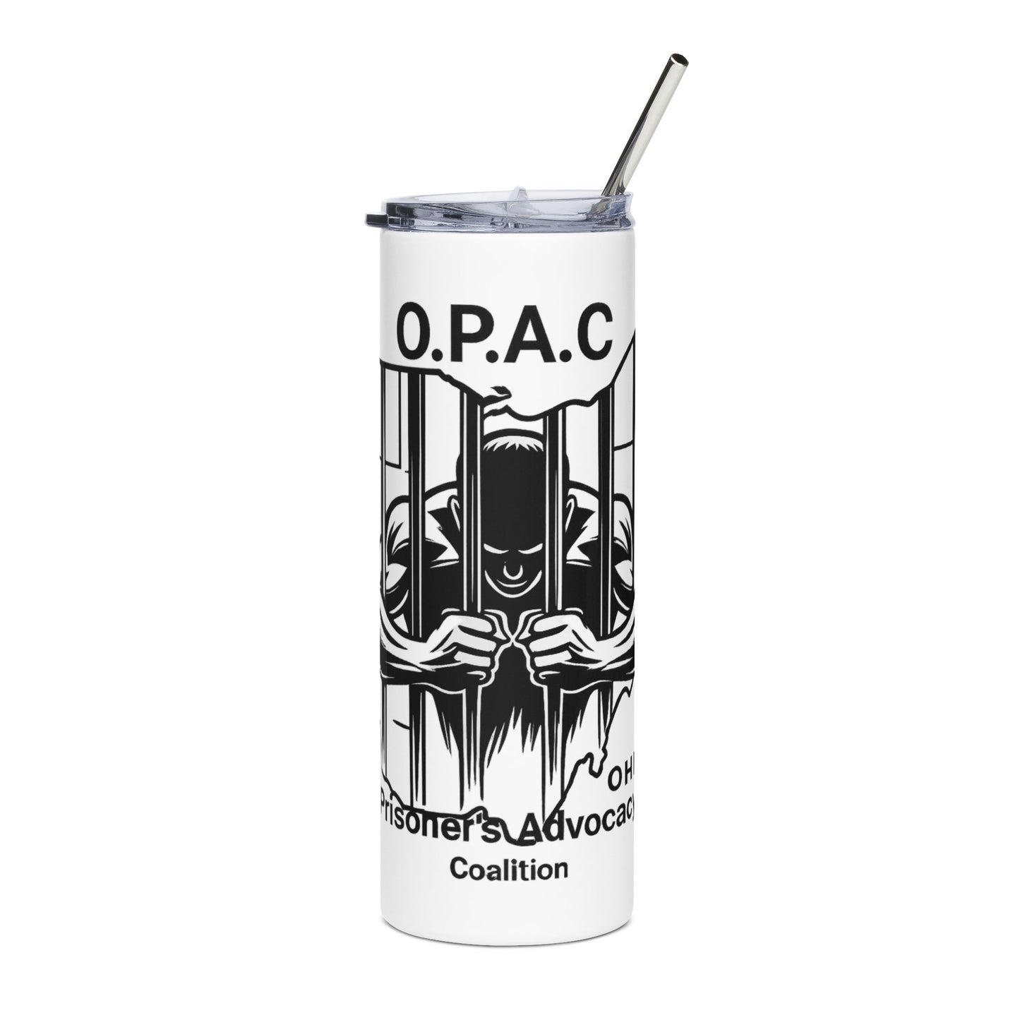 Custom Stainless Steel O.P.A.C. Tumbler for Advocates, 20oz - Prisoner's Rights, Perfect for Gifts, Fundraising, and Activism
