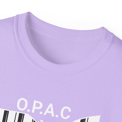 White O.P.A.C. Logo Advocacy Tee, Unisex Cotton T-Shirt for Supporters, Prison Advocacy, Social Justice, Awareness Shirt, Gift for Activists